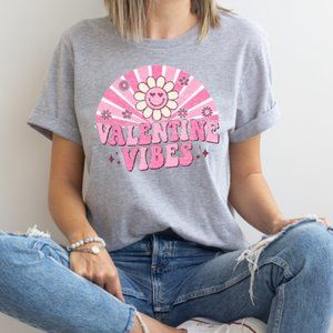 Valentine's Vibes Retro‎ Sunshine Adult T-Shirt